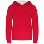 Kinder Sweater met gecontrasteerde capuchon, red / white — productfoto 47