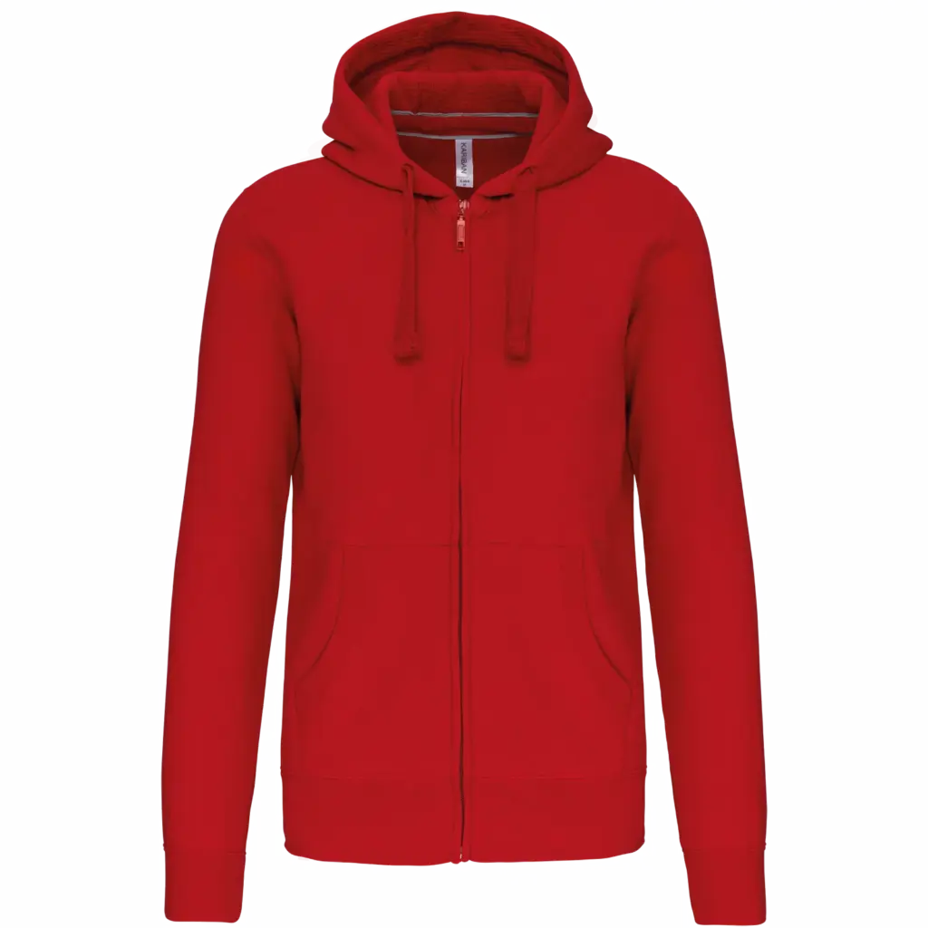 PS_K454_RED - Hidalgo-werbeartikel Hooded Sweater Met Rits — productfoto 35
