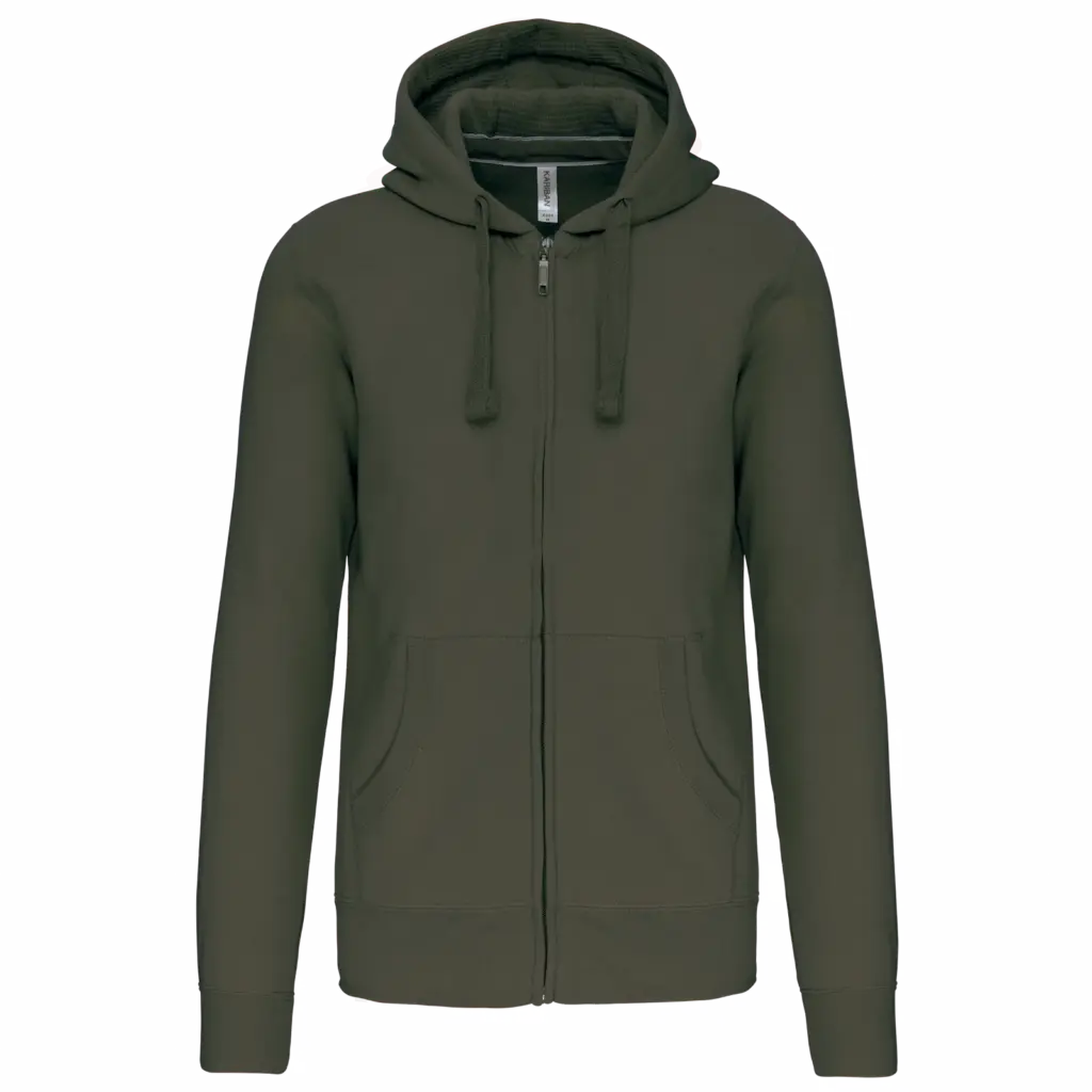 PS_K454_DARKKHAKI - Hidalgo-werbeartikel Hooded Sweater Met Rits, dark khaki — productfoto 23