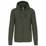 PS_K454_DARKKHAKI - Hidalgo-werbeartikel Hooded Sweater Met Rits, dark khaki — productfoto 23