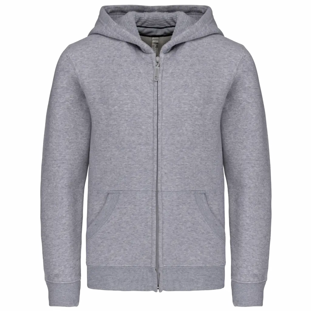 Kinder sweatvest met capuchon, oxford grey — productfoto 19