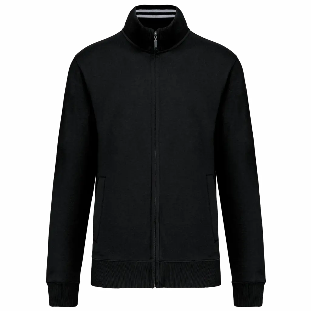 PS_K456_BLACK - Hidalgo-werbeartikel Herensweater met rits, black — productfoto 16