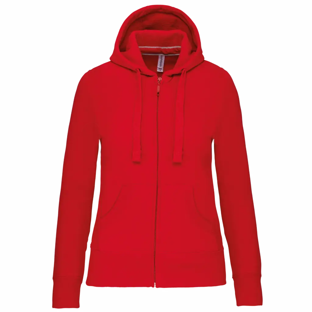 PS_K464_RED - Hidalgo Damessweater met rits en capuchon — productfoto 30
