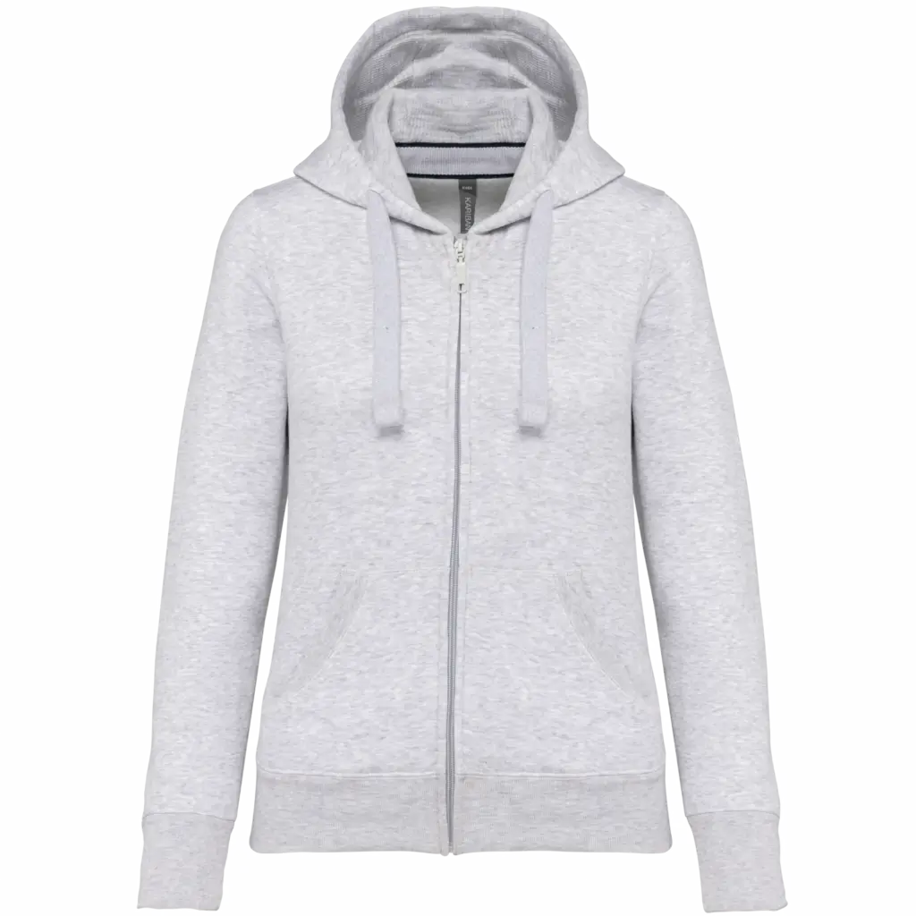 PS_K464_ASHHEATHER - Hidalgo Damessweater met rits en capuchon, ash heather — productfoto 9