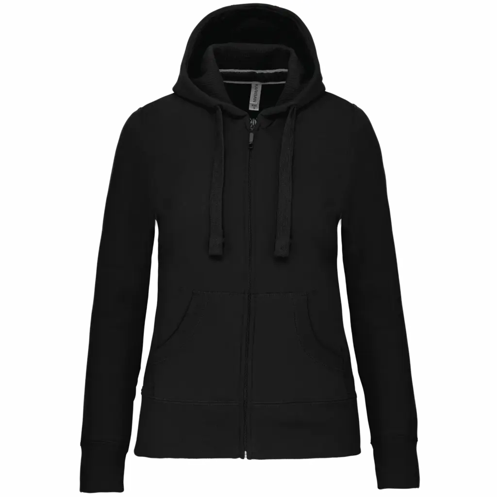 PS_K464_BLACK - Hidalgo Damessweater met rits en capuchon, black — productfoto 12