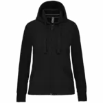 PS_K464_BLACK - Hidalgo Damessweater met rits en capuchon, black — productfoto 12