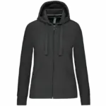 PS_K464_DARKGREY - Hidalgo Damessweater met rits en capuchon, dark grey — productfoto 15