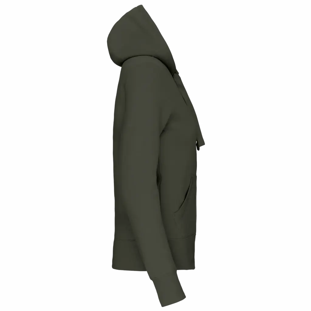 PS_K464-S_DARKKHAKI - Hidalgo Damessweater met rits en capuchon, dark khaki — productfoto 17