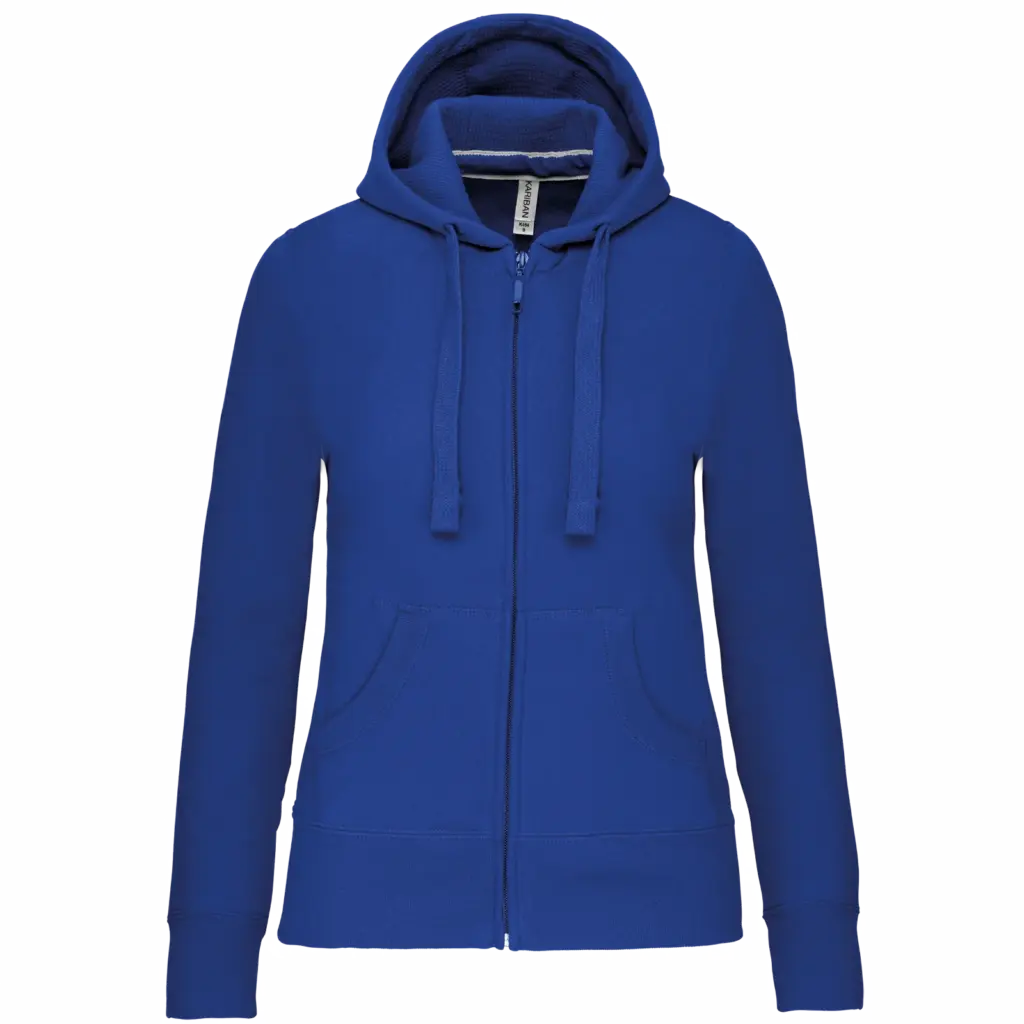 PS_K464_LIGHTROYALBLUE - Hidalgo Damessweater met rits en capuchon, light royal blue — productfoto 21