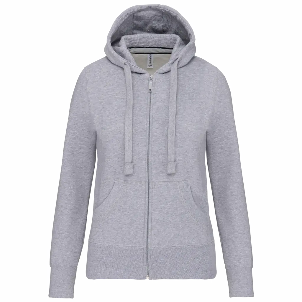 PS_K464_OXFORDGREY - Hidalgo Damessweater met rits en capuchon, oxford grey — productfoto 27