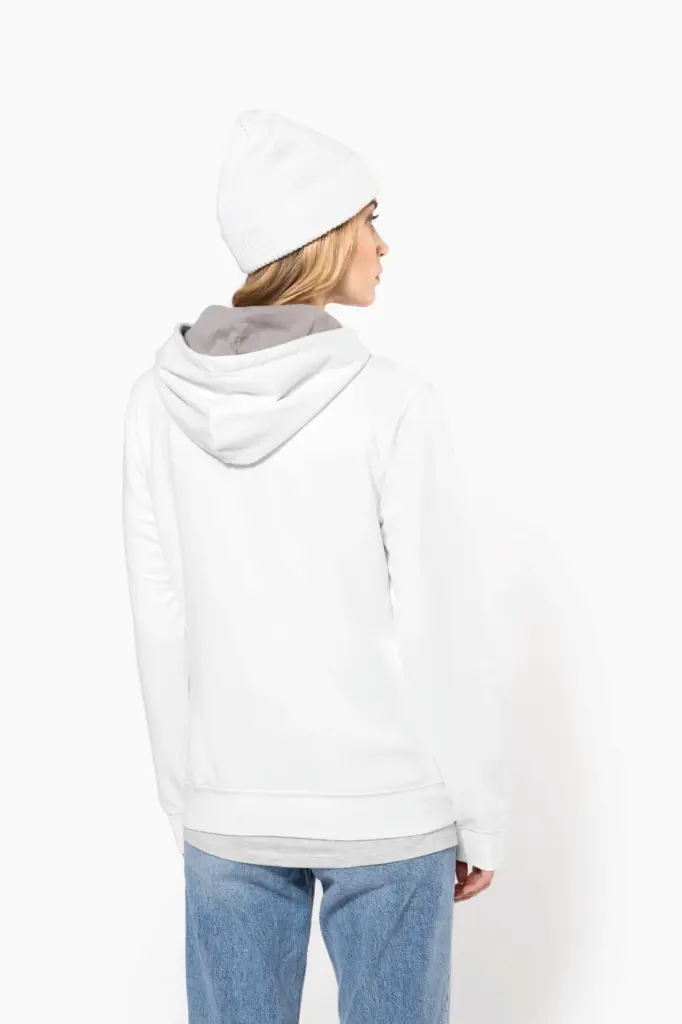 Damessweater met capuchon in contrasterende kleur — productfoto 1