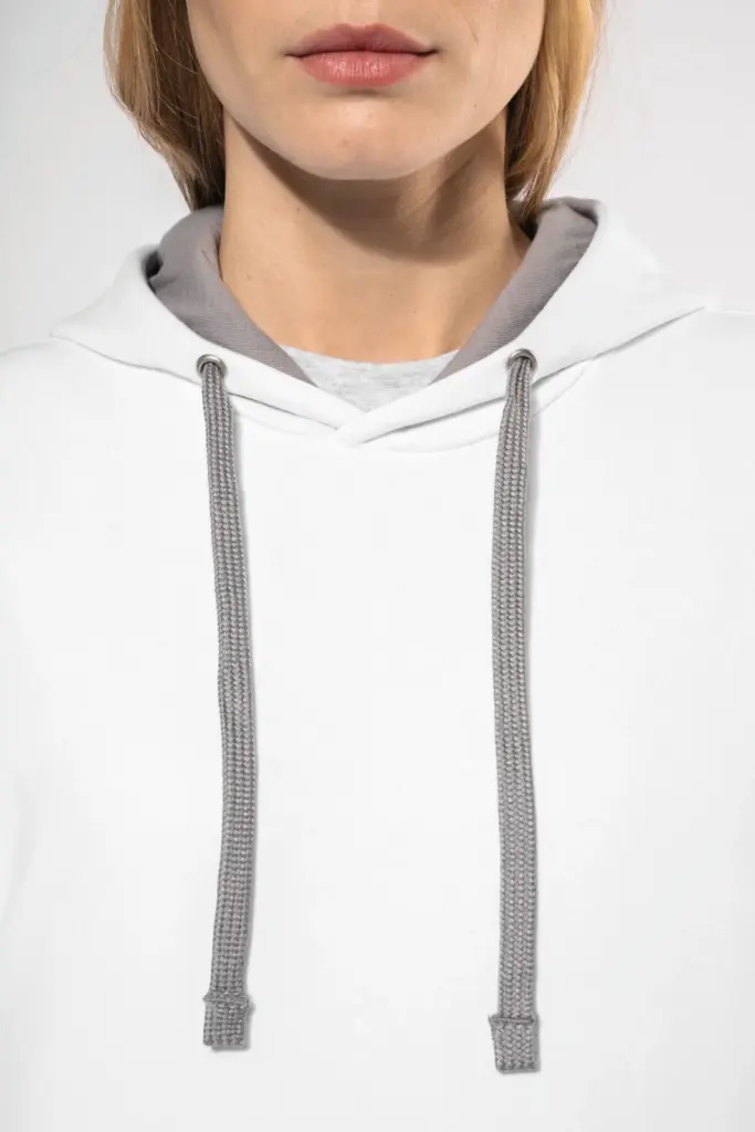 Damessweater met capuchon in contrasterende kleur — productfoto 2