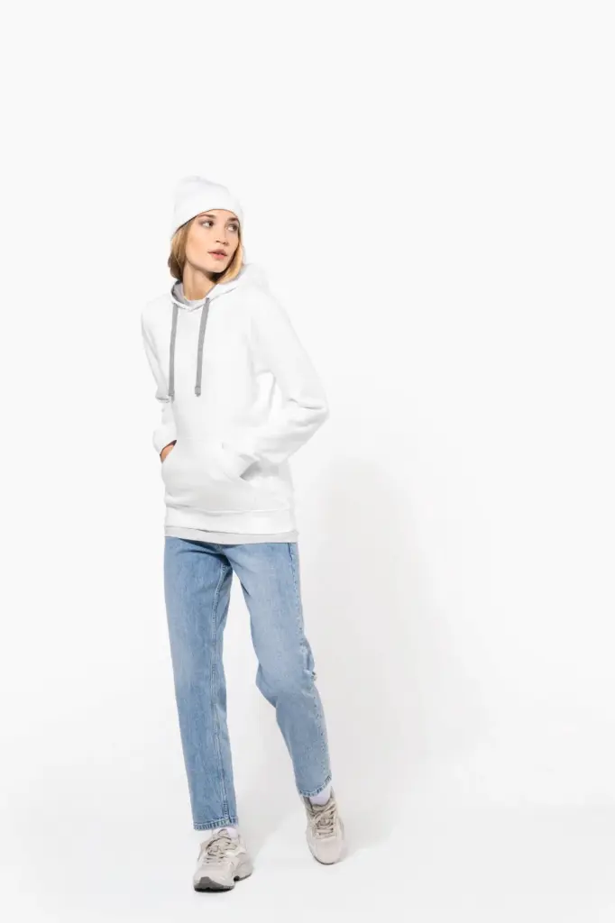 Damessweater met capuchon in contrasterende kleur — productfoto 5