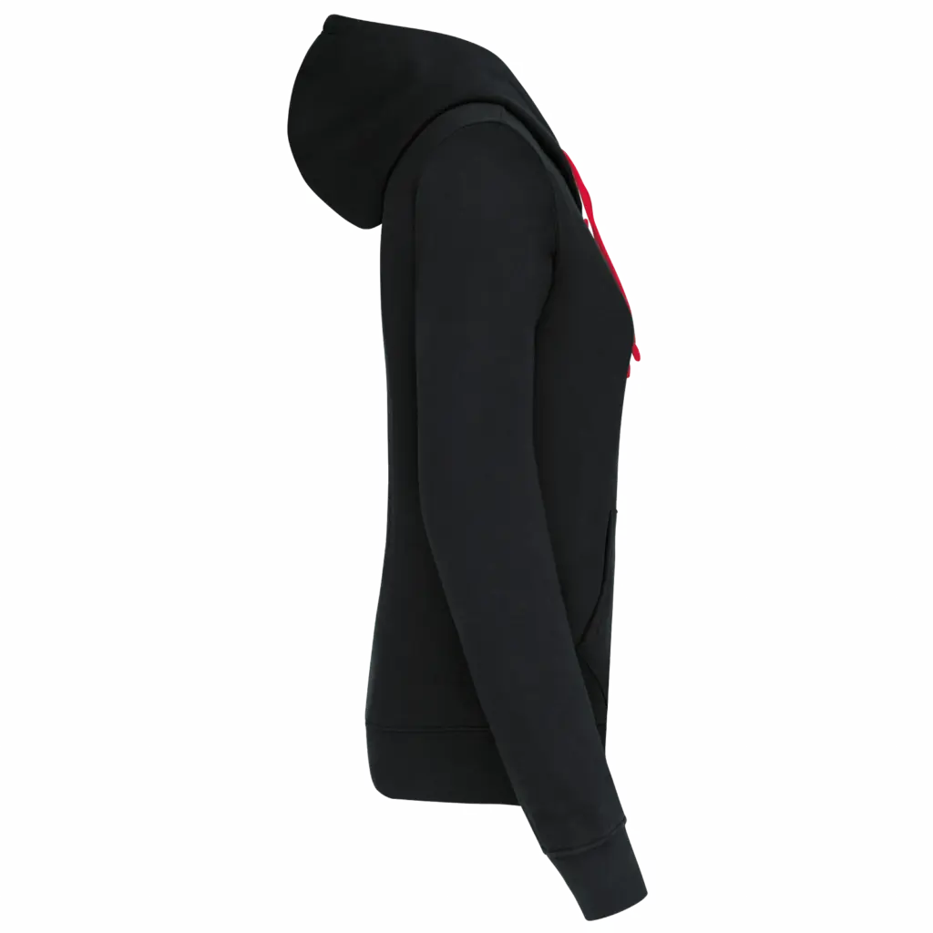 Damessweater met capuchon in contrasterende kleur — productfoto 11