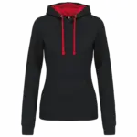 Damessweater met capuchon in contrasterende kleur — productfoto 12