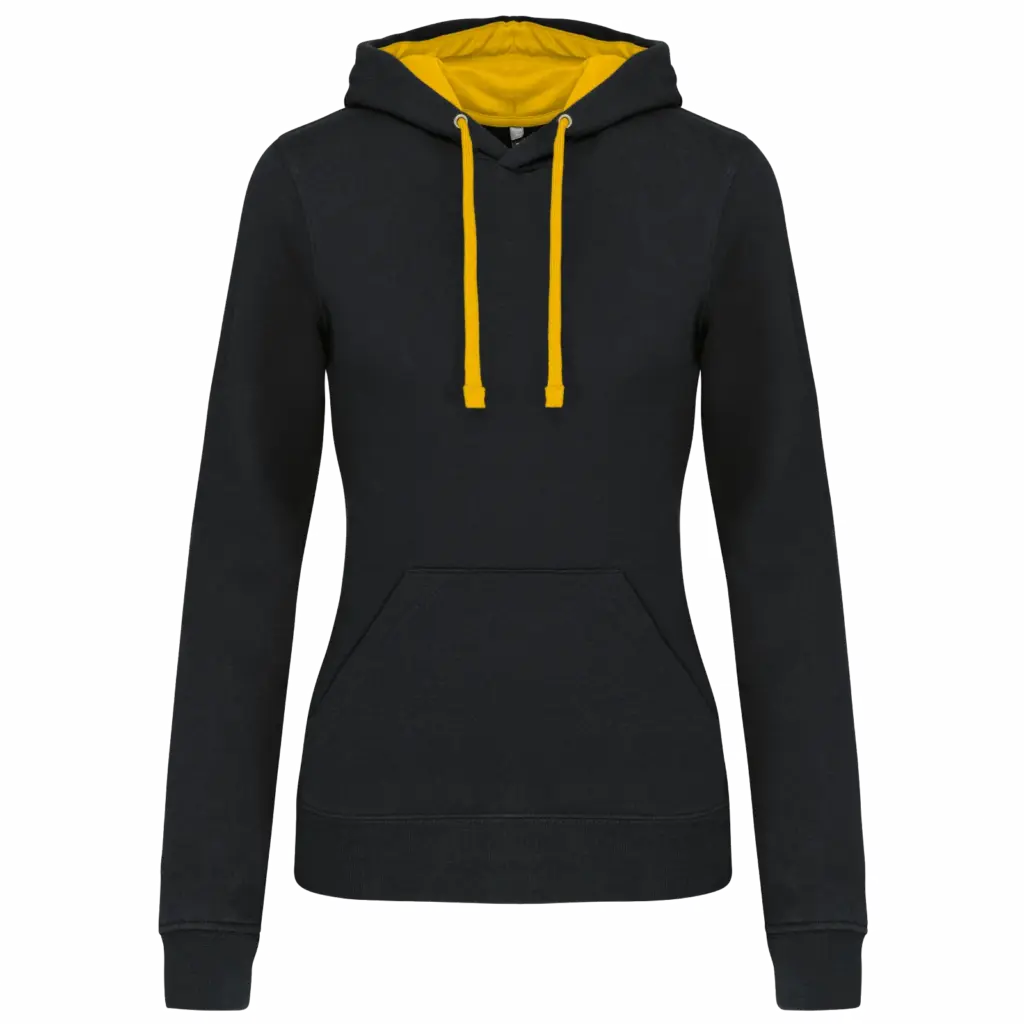 Damessweater met capuchon in contrasterende kleur — productfoto 15