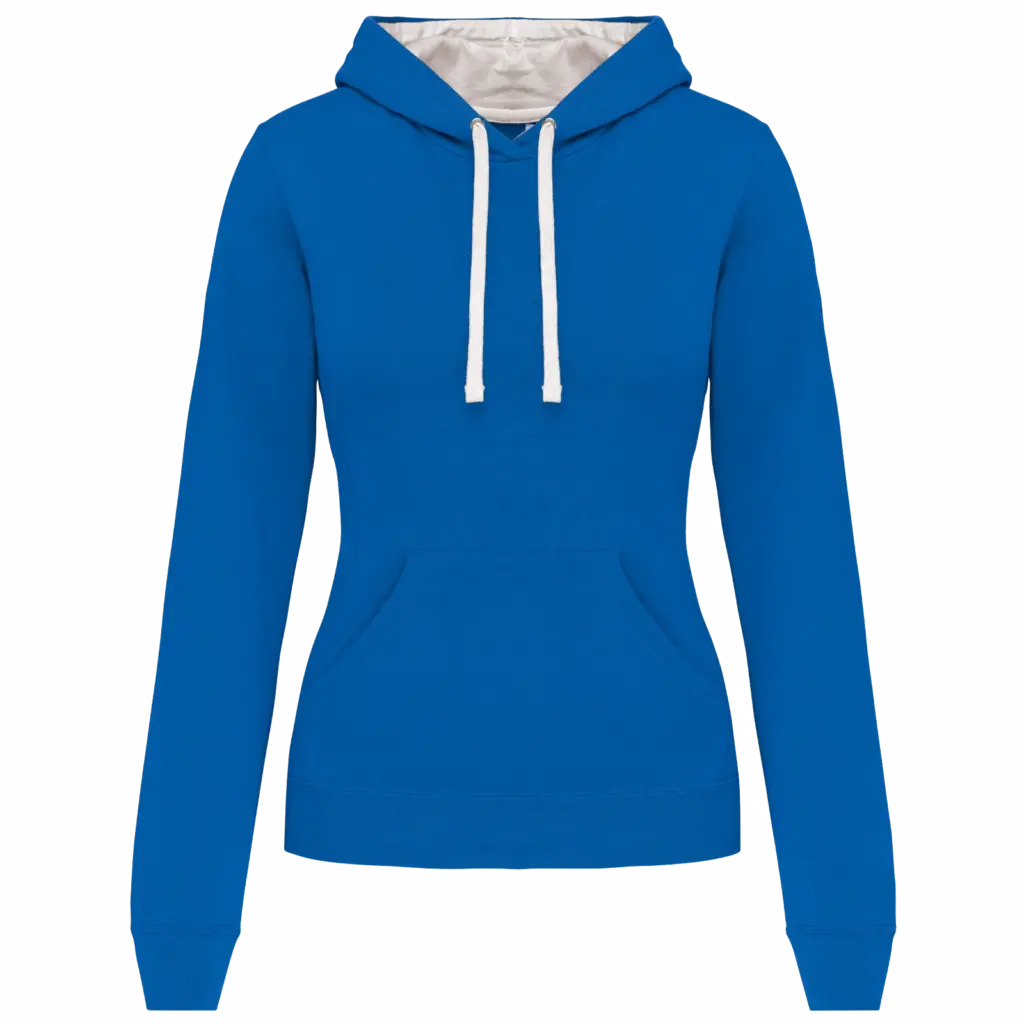 Damen Hoodie K465 Kontrast bedrucken Fleece Baumwolle S-XXL — Produktfoto 24
