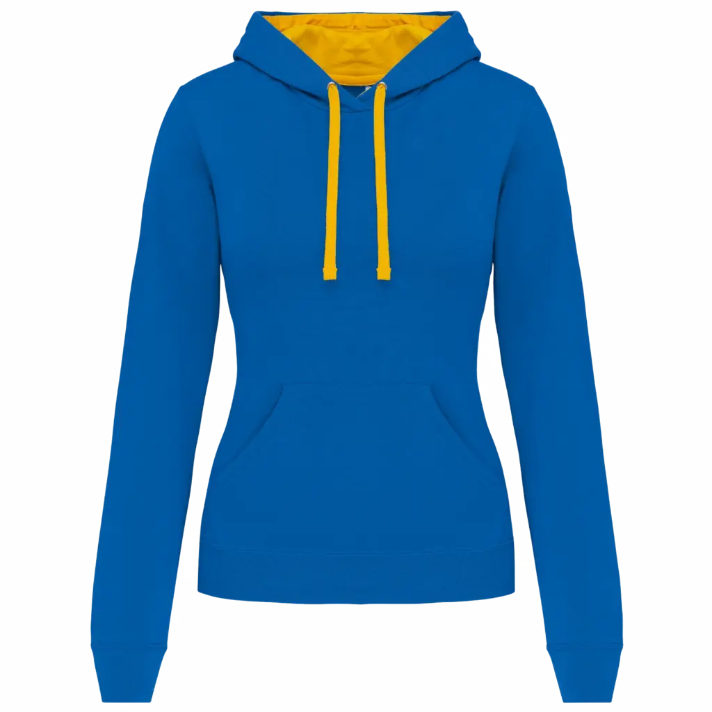 Damen Hoodie K465 Kontrast bedrucken Fleece Baumwolle S-XXL — Produktfoto 25