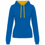 Damen Hoodie K465 Kontrast bedrucken Fleece Baumwolle S-XXL — Produktfoto 25