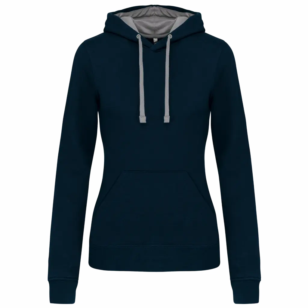 Damen Hoodie K465 Kontrast bedrucken Fleece Baumwolle S-XXL — Produktfoto 26