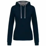 Damen Hoodie K465 Kontrast bedrucken Fleece Baumwolle S-XXL — Produktfoto 26