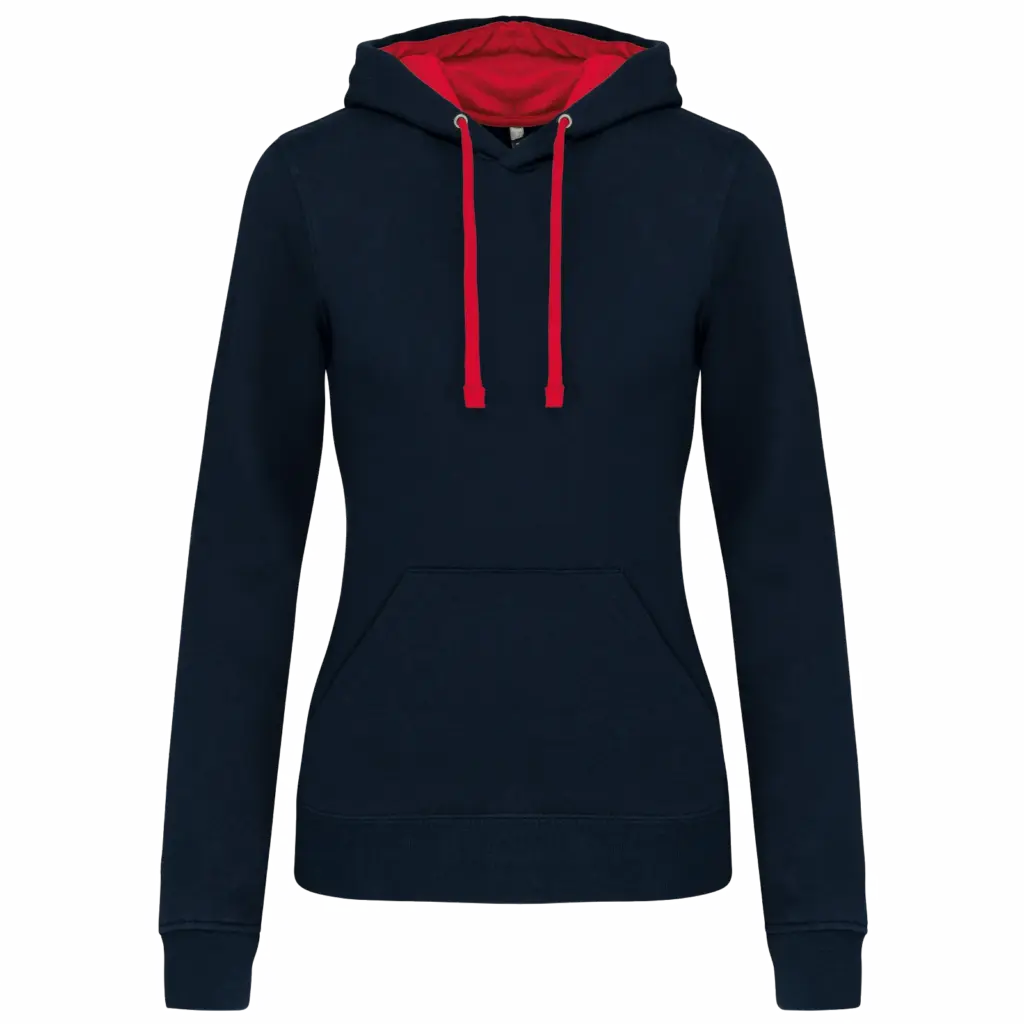 Damen Hoodie K465 Kontrast bedrucken Fleece Baumwolle S-XXL — Produktfoto 27