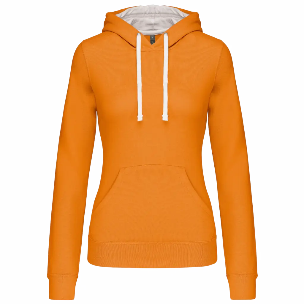Damen Hoodie K465 Kontrast bedrucken Fleece Baumwolle S-XXL — Produktfoto 28