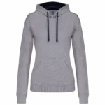 Damen Hoodie K465 Kontrast bedrucken Fleece Baumwolle S-XXL — Produktfoto 29