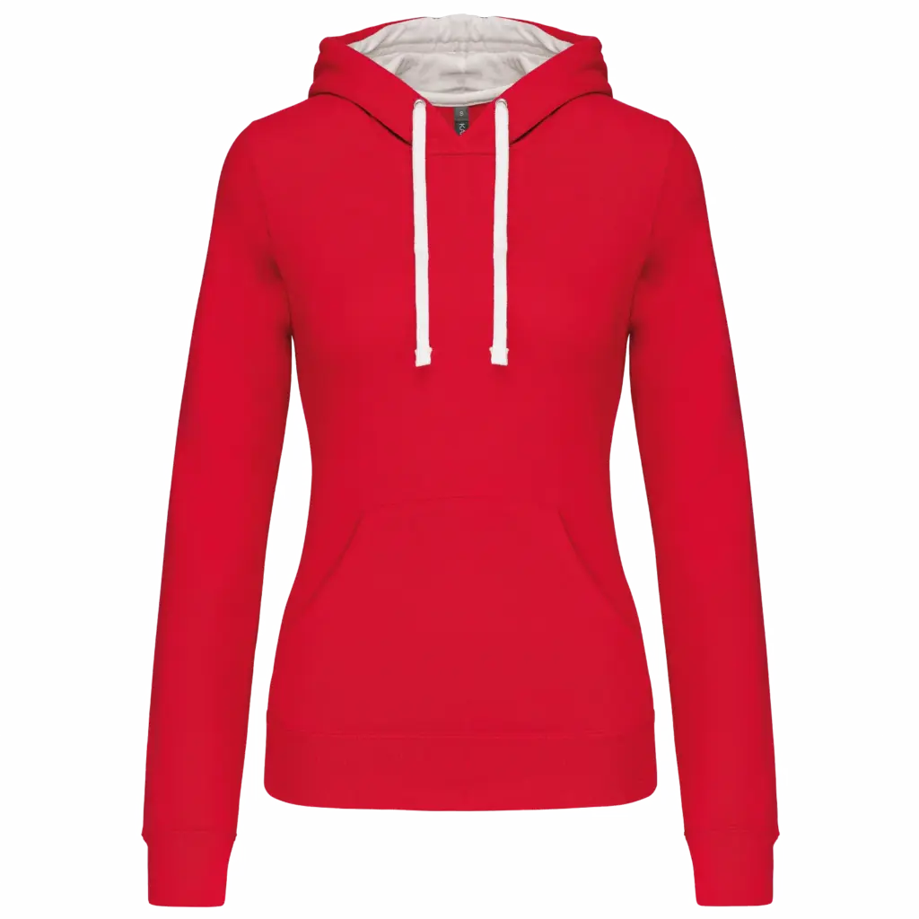 Damen Hoodie K465 Kontrast bedrucken Fleece Baumwolle S-XXL — Produktfoto 31
