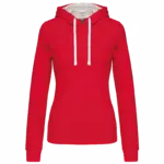 Damen Hoodie K465 Kontrast bedrucken Fleece Baumwolle S-XXL — Produktfoto 31