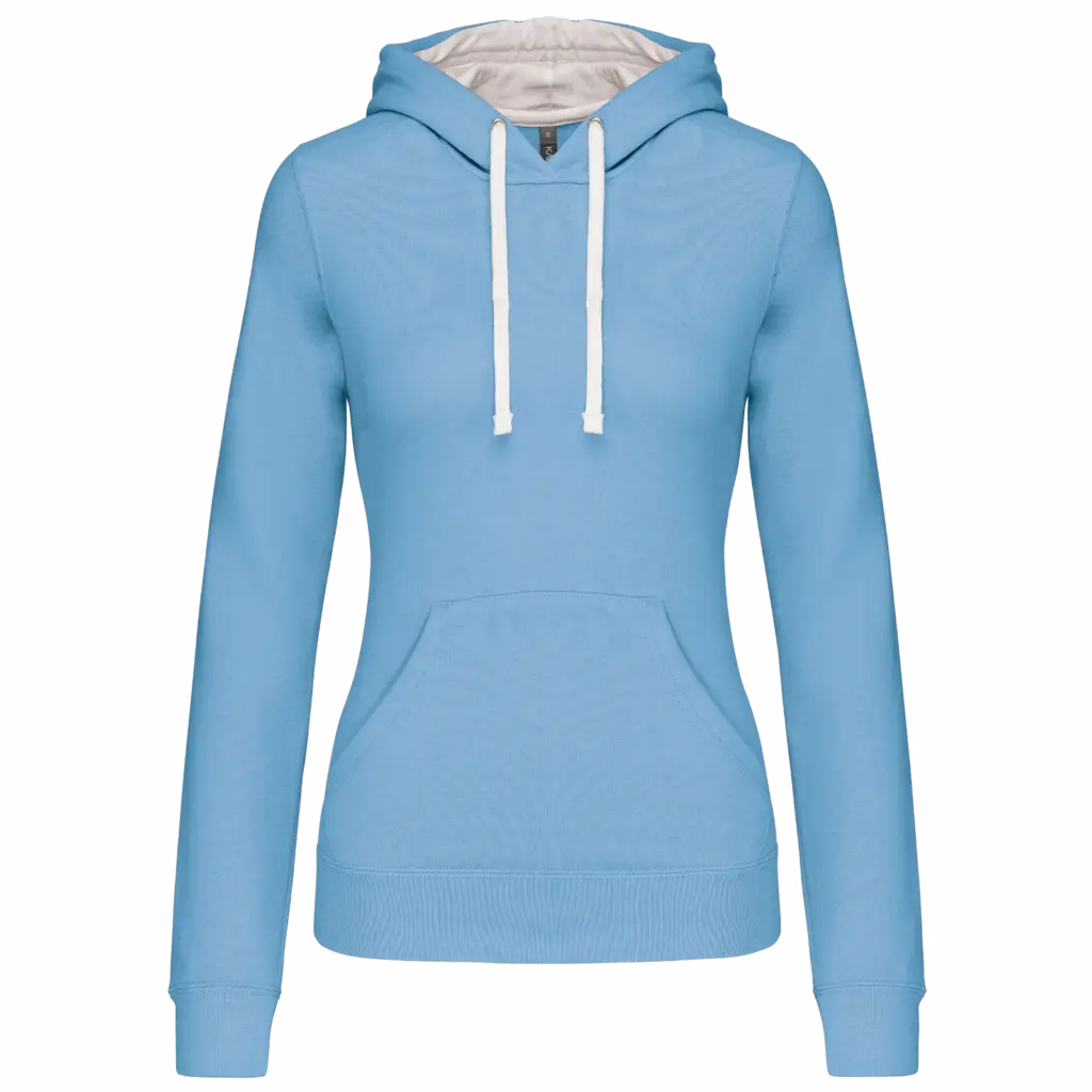 Damen Hoodie K465 Kontrast bedrucken Fleece Baumwolle S-XXL — Produktfoto 32