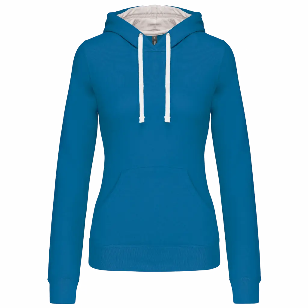 Damen Hoodie K465 Kontrast bedrucken Fleece Baumwolle S-XXL — Produktfoto 33