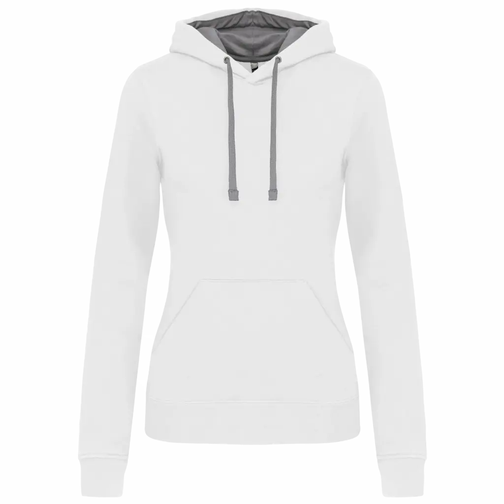 Damen Hoodie K465 Kontrast bedrucken Fleece Baumwolle S-XXL — Produktfoto 34
