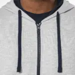 Herensweater met rits en capuchon in contrasterende kleur — productfoto 3