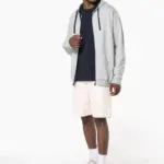 K466-2_2026 - Hidalgo-werbeartikel Herensweater met rits en capuchon in contrasterende kleur — productfoto 11