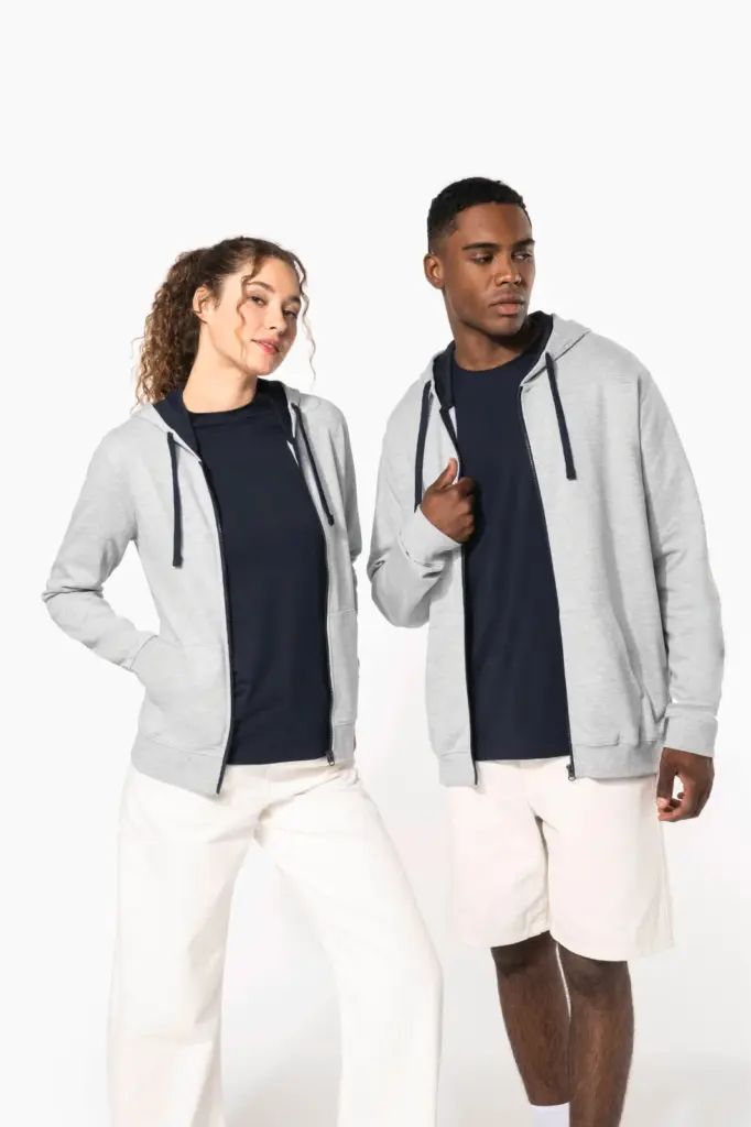 K466-K467_2026 - Hidalgo-werbeartikel Herensweater met rits en capuchon in contrasterende kleur — productfoto 12