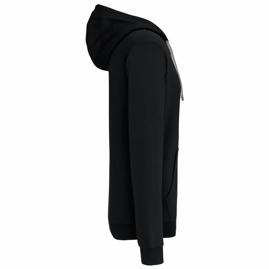 PS_K466-S_BLACK-FINEGREY - Hidalgo-werbeartikel Herensweater met rits en capuchon in contrasterende kleur, black / fine grey — productfoto 13