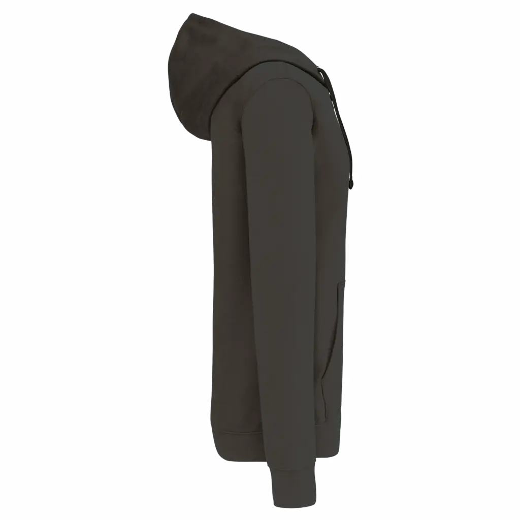 PS_K466-S_DARKGREY-BLACK - Hidalgo-werbeartikel Herensweater met rits en capuchon in contrasterende kleur, dark grey / black — productfoto 22