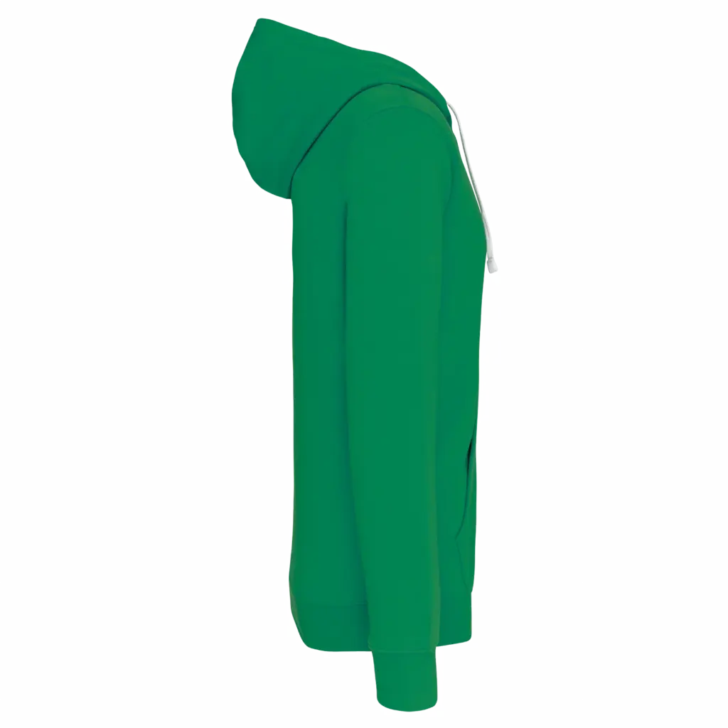 PS_K466-S_LIGHTKELLYGREEN-WHITE - Hidalgo-werbeartikel Herensweater met rits en capuchon in contrasterende kleur, light kelly green / white — productfoto 25