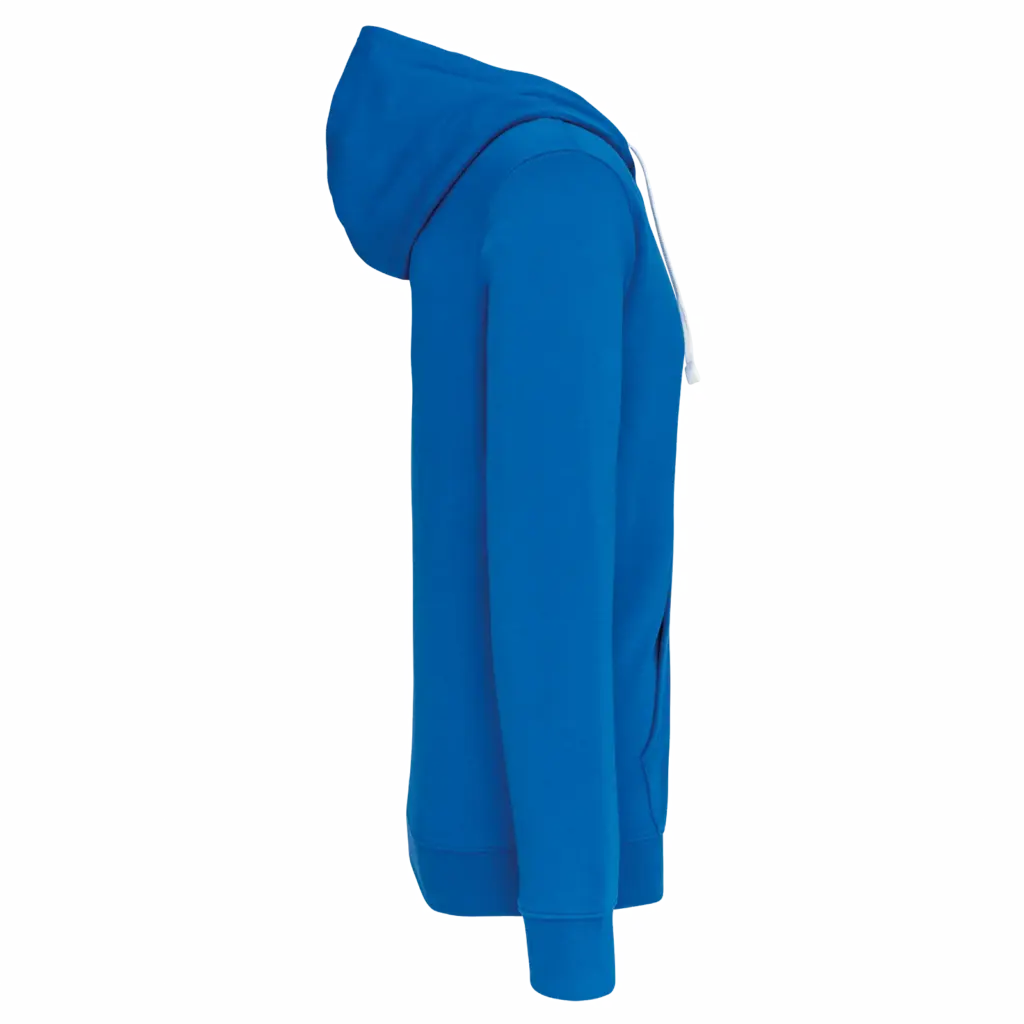 PS_K466-S_LIGHTROYALBLUE-WHITE - Hidalgo-werbeartikel Herensweater met rits en capuchon in contrasterende kleur, light royal blue / white — productfoto 28