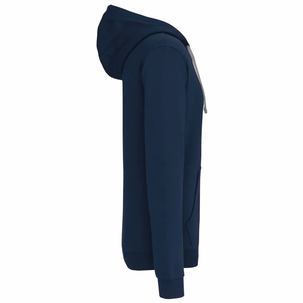 PS_K466-S_NAVY-FINEGREY - Hidalgo-werbeartikel Herensweater met rits en capuchon in contrasterende kleur, navy / fine grey — productfoto 31