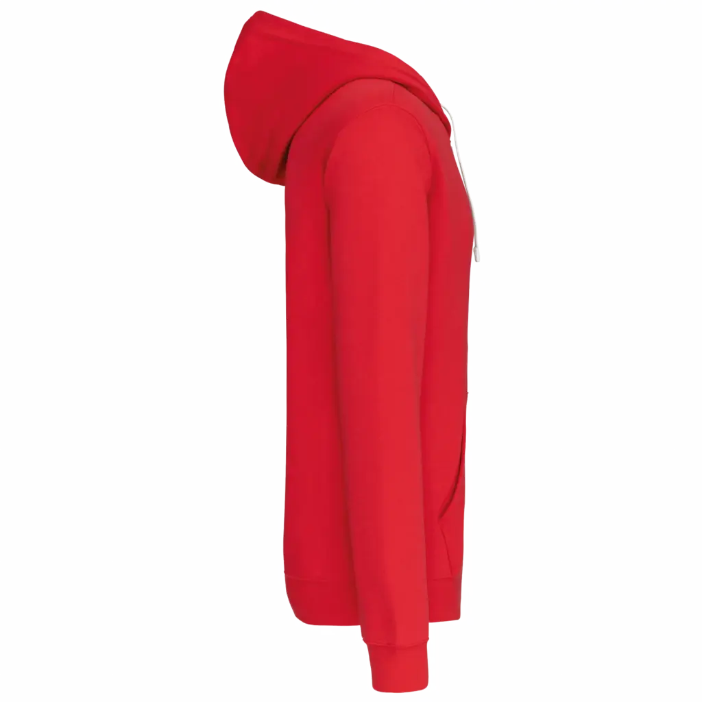 PS_K466-S_RED-WHITE - Hidalgo-werbeartikel Herensweater met rits en capuchon in contrasterende kleur, red / white — productfoto 40
