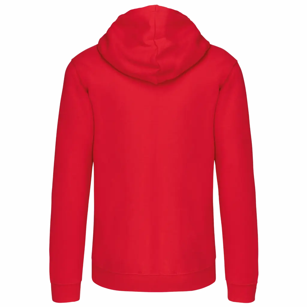 PS_K466-B_RED-WHITE - Hidalgo-werbeartikel Herensweater met rits en capuchon in contrasterende kleur, red / white — productfoto 42