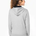 Damessweater met rits en capuchon in contrasterende kleur — productfoto 1
