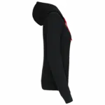 PS_K467-S_BLACK-RED - Hidalgo-werbeartikel Damessweater met rits en capuchon in contrasterende kleur, black / red — productfoto 8