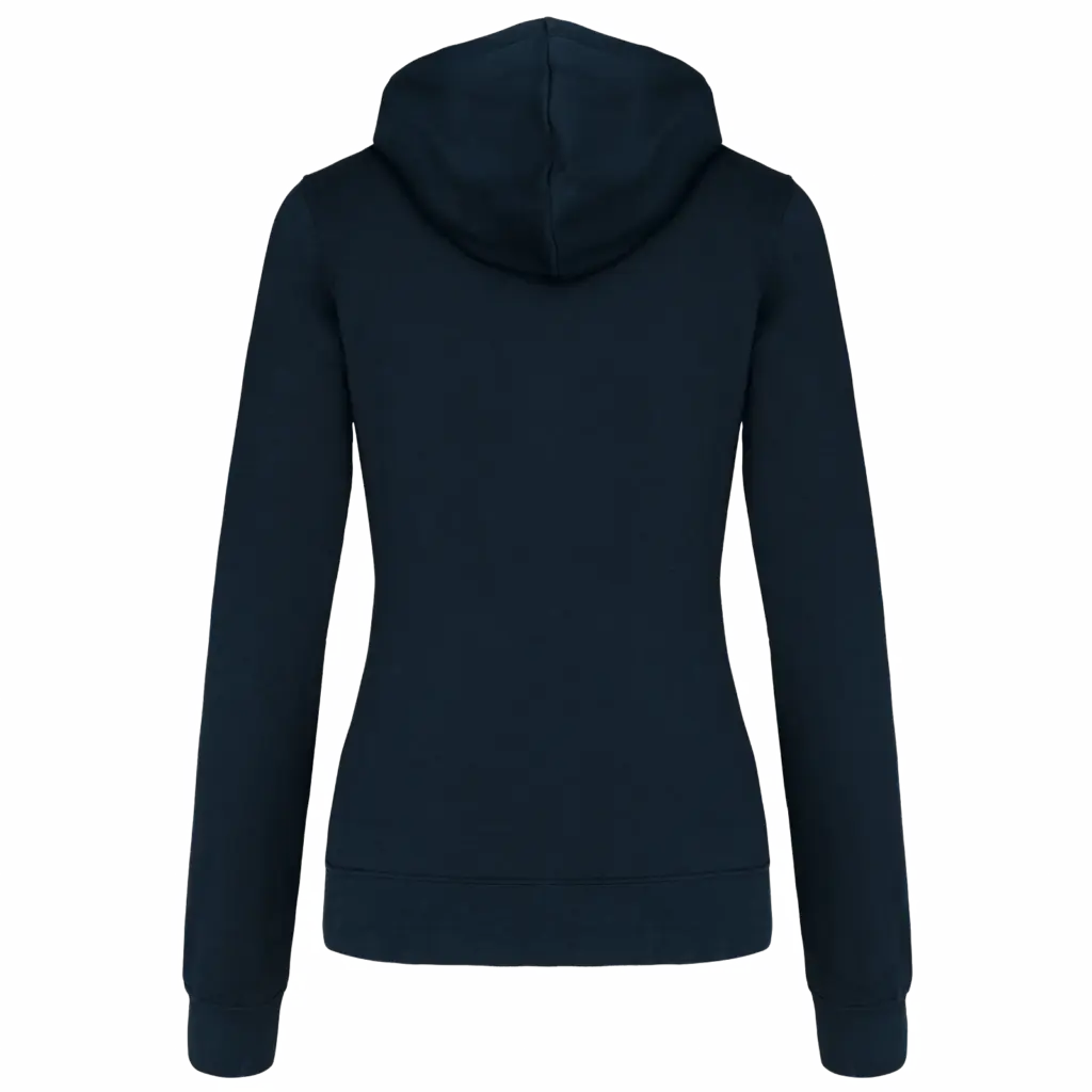 PS_K467-B_NAVY-FINEGREY - Hidalgo-werbeartikel Damessweater met rits en capuchon in contrasterende kleur, navy / fine grey — productfoto 16