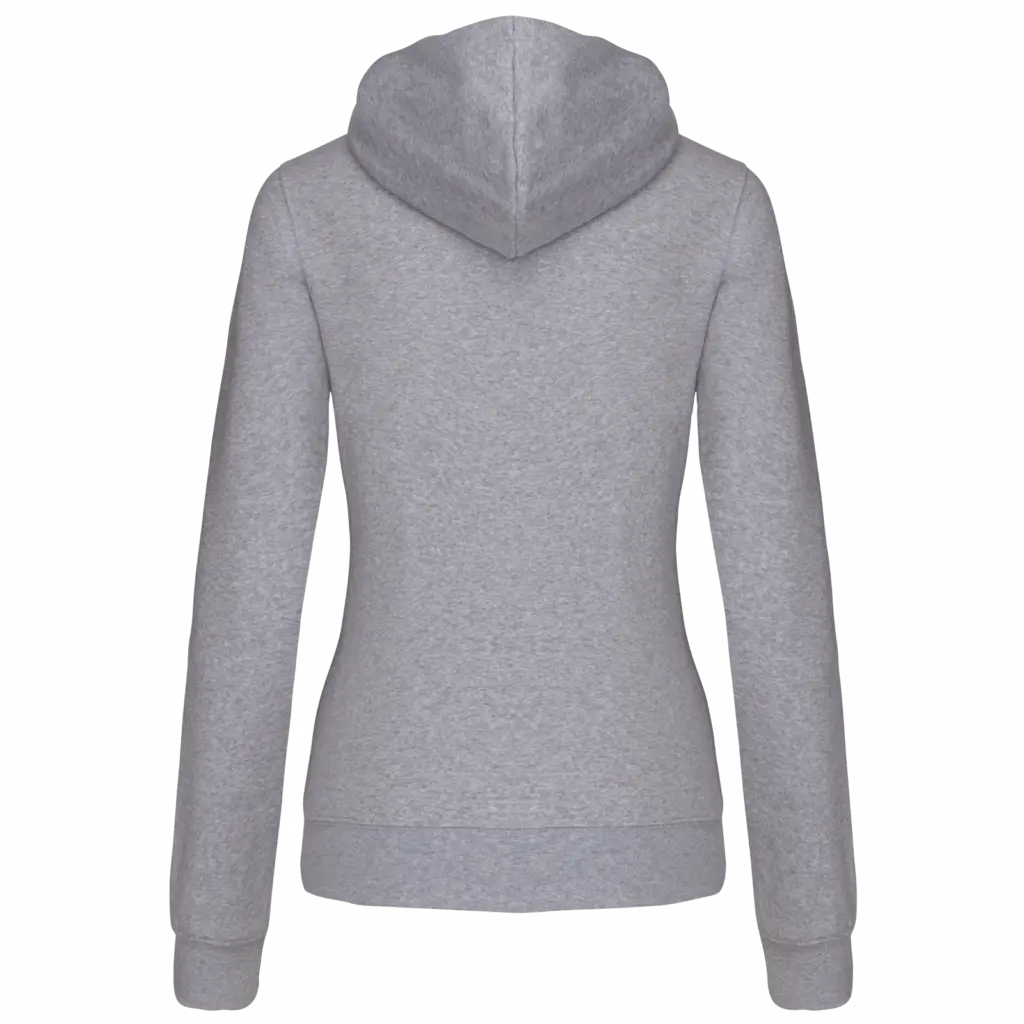 PS_K467-B_OXFORDGREY-NAVY - Hidalgo-werbeartikel Damessweater met rits en capuchon in contrasterende kleur, oxford grey / navy — productfoto 19
