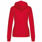 PS_K467-B_RED-WHITE - Hidalgo-werbeartikel Damessweater met rits en capuchon in contrasterende kleur, red / white — productfoto 22