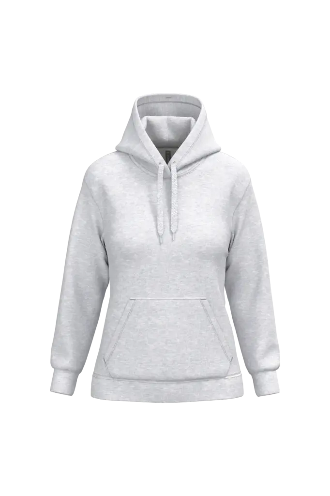 Eco damessweater met capuchon, ash heather — productfoto 18