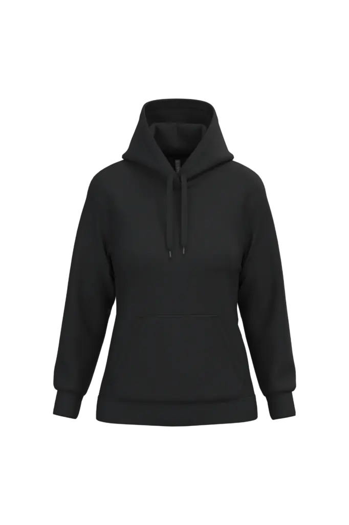 Eco damessweater met capuchon, black — productfoto 19